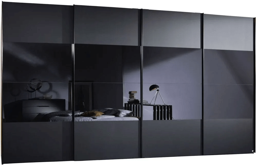 20UP Front 3A 2 Door Black Gloss Sliding Wardrobe - 340cm