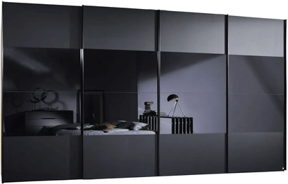 20UP Front 3A 2 Door Black Gloss Sliding Wardrobe - 340cm