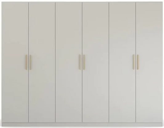 Skandi Quadra-Spin 6 Door Wardrobe - Silk Grey