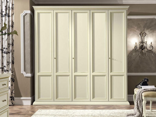 Treviso Night White Ash Italian 5 Door Wardrobe