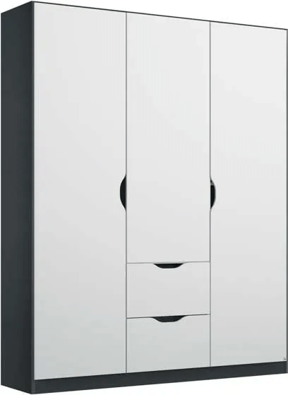 Arnstein 3 Door Wardrobe in Metallic Grey and White - W 136cm
