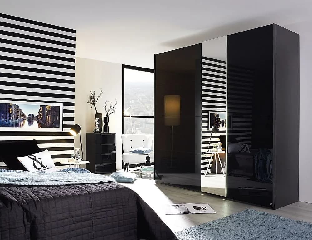 Miramar 2 Door Sliding Wardrobe in Basalt - W 226cm