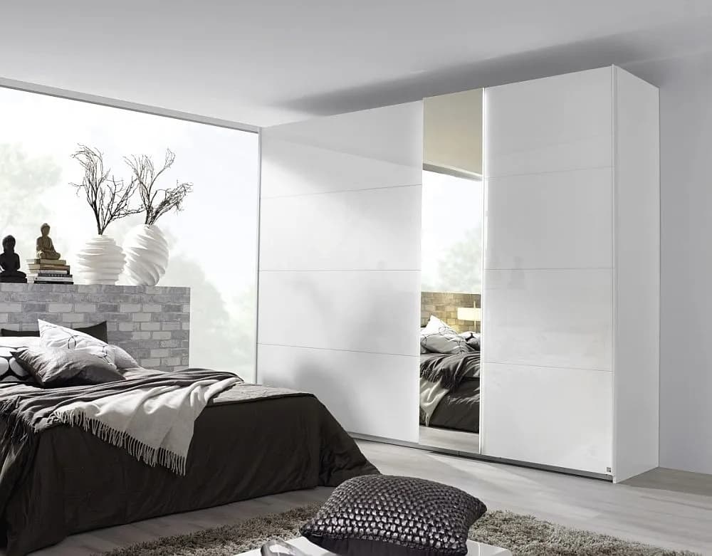 Miramar 2 Door Sliding Wardrobe in White - W 271cm
