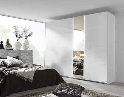 Miramar 2 Door Sliding Wardrobe in White - W 271cm