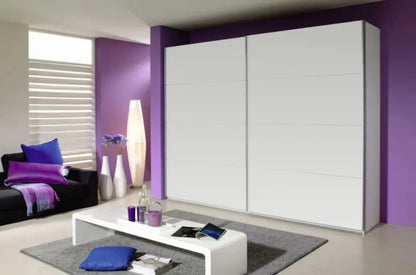 Quadra 2 Door Sliding Wardrobe in White - W 271cm