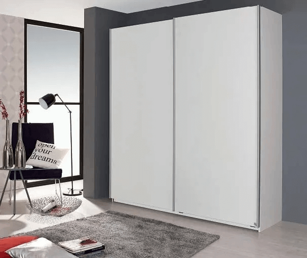 Sona 2 Door Sliding Wardrobe in White - W 181cm