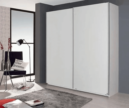 Sona 2 Door Sliding Wardrobe in White - W 181cm