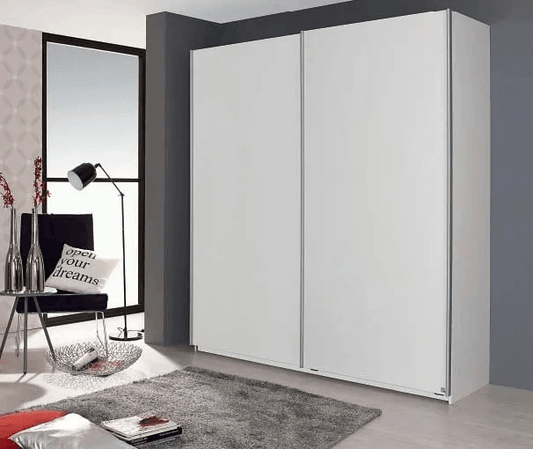 Sona 2 Door Sliding Wardrobe in White - W 181cm