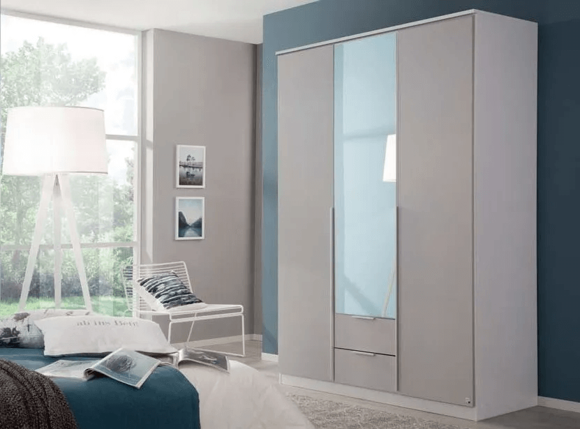 Texas 3 Door Combi Wardrobe in Silk Grey - W 136cm