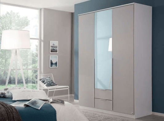 Texas 3 Door Combi Wardrobe in Silk Grey - W 136cm