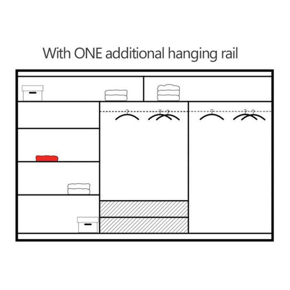 Salford Sliding Door 250cm Wardrobe with Black Glass Mirror - White