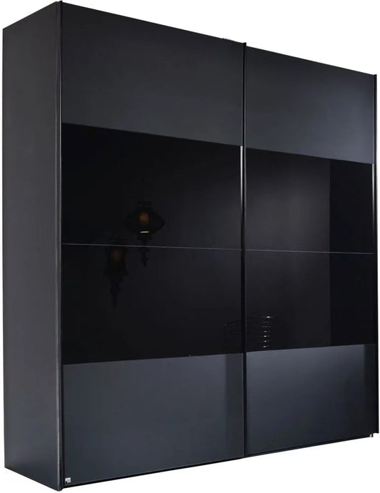20UP Front 3A 2 Door Black Gloss Sliding Wardrobe - 220cm