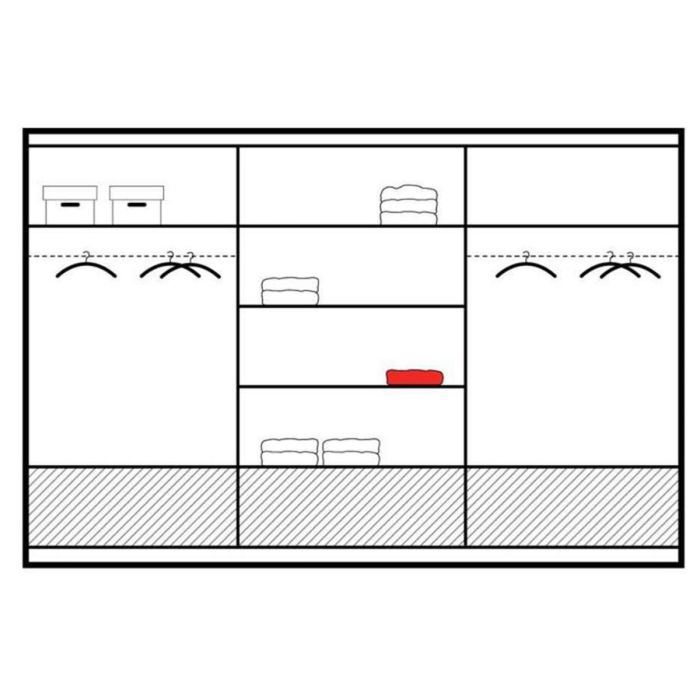 Warrington Graphite Grey Sliding 3 Door Mirrored Wardrobe | 255cm with Drawer Storage | Elegant Functionality | Furco