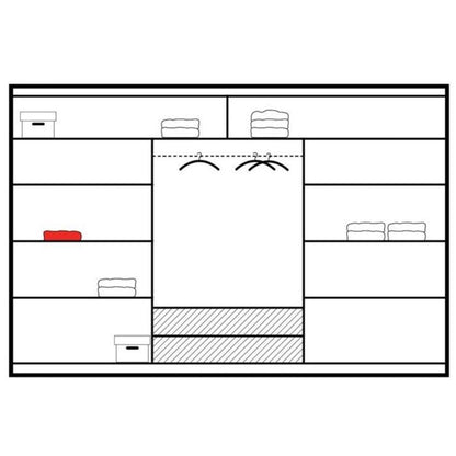 Charnwood Sliding 3 Door Wardrobe Graphite Grey with Glass - 250cm