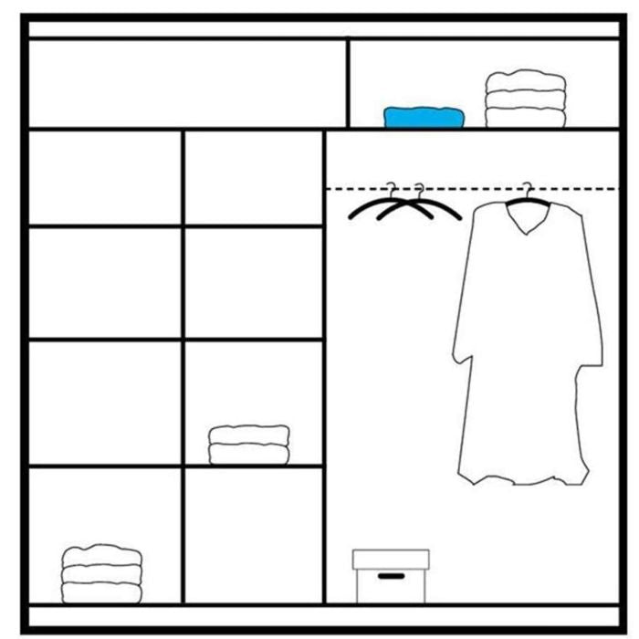 Trafford Sliding 2 Door 203cm Wardrobe with Mirror - Graphite Grey