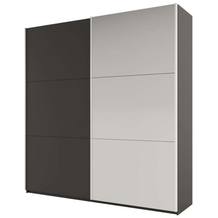 Wokingham Graphite Mirrored Sliding 2 Door Wardrobe | 200cm | Sleek Urban Style | Furco