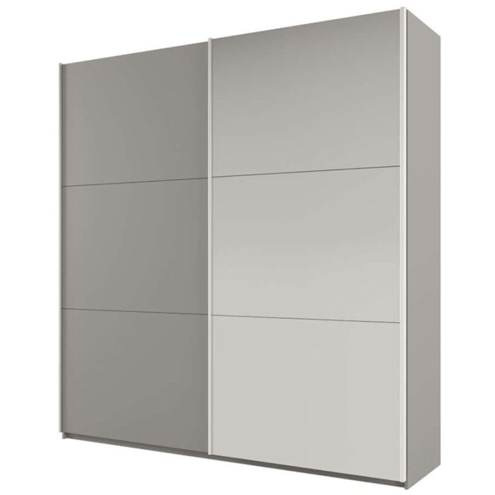 Wokingham Platinum Grey Mirrored Sliding 2 Door Wardrobe | 200cm | Modern Metallic Flair | Furco