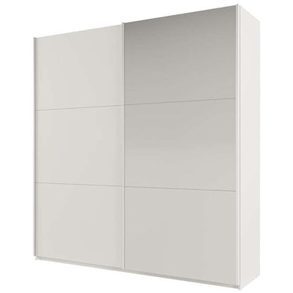 Wokingham White Mirrored Sliding 2 Door Wardrobe | 225cm | Classic Clean Aesthetic | Furco