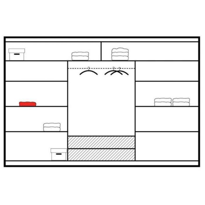 Windsor Oak Canyon & White Mirrored Sliding 3 Door Wardrobe | 250cm | Spacious Modern Design | Furco