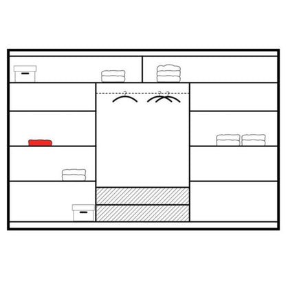 Somerset Sliding Door 250cm Wardrobe With Mirror - White