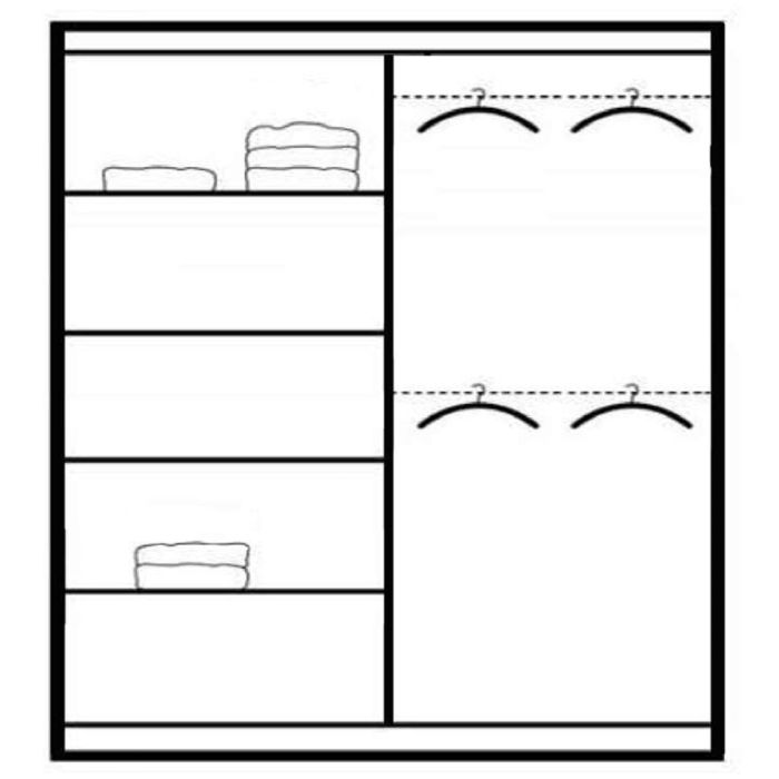 Oldham Sliding Mirror 2 Door 200cm Wardrobe - Grey