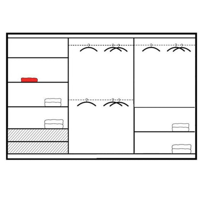 Oldham Sliding 2 Door 250 Wardrobe with Mirror - Graphite Grey