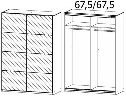 Subito Alpine White 2 Mirror Door Sliding Wardrobe - 136cm