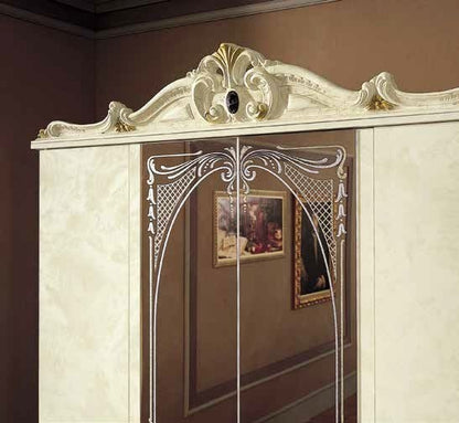 Barocco Ivory Italian 4 Door Wardrobe