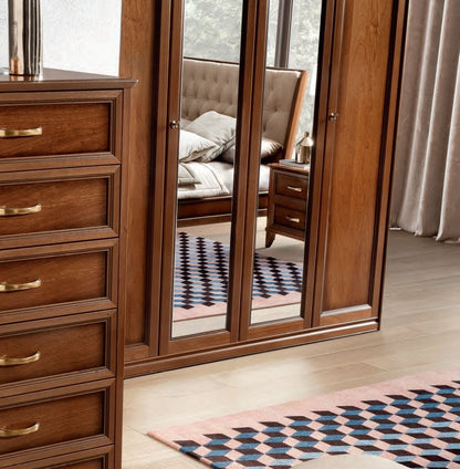 Giotto Night Walnut Italian Wardrobe