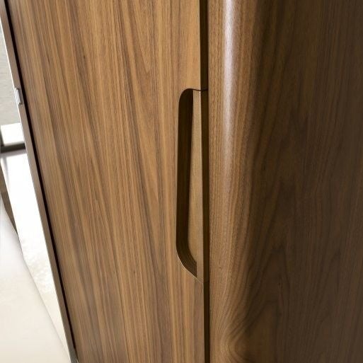 Luna Night Walnut Italian Sliding Wardrobe with Mirror