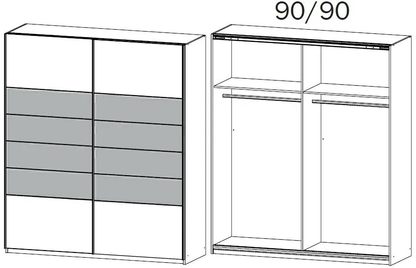 Barcelona 2 Door Sliding Wardrobe in Oak and Lava Grey - W 226cm