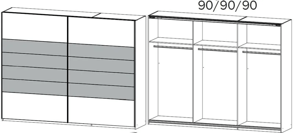 Barcelona 2 Door Sliding Wardrobe in Oak and White - W 226cm