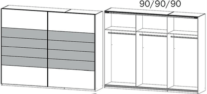 Barcelona 2 Door Sliding Wardrobe in Oak and White - W 226cm