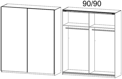 Sona 2 Door Sliding Wardrobe in White - W 181cm
