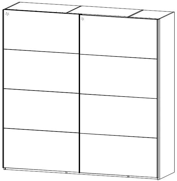 Zenaya 2 Door Sliding Wardrobe in White - W 226cm