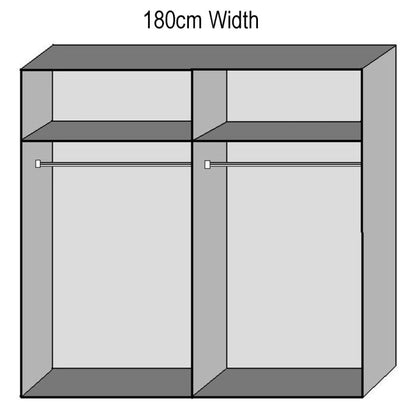Graphite Grey 2 Door Sliding Mirrored Wardrobe | 180cm | Sleek Design | Furco
