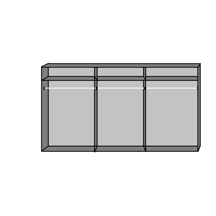 Erasmus 3 Door Sliding Mirrored Wardrobe | White & Light Grey | Modern Chic | Furco