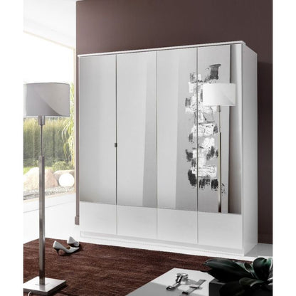 Inagu 4 Door Mirrored Wardrobe in White | Crisp & Clean Storage | Furco