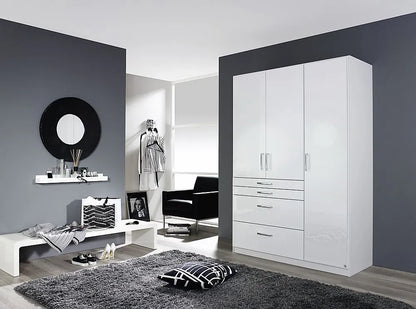 Homburg 3 Door Wardrobe in White - W 136cm