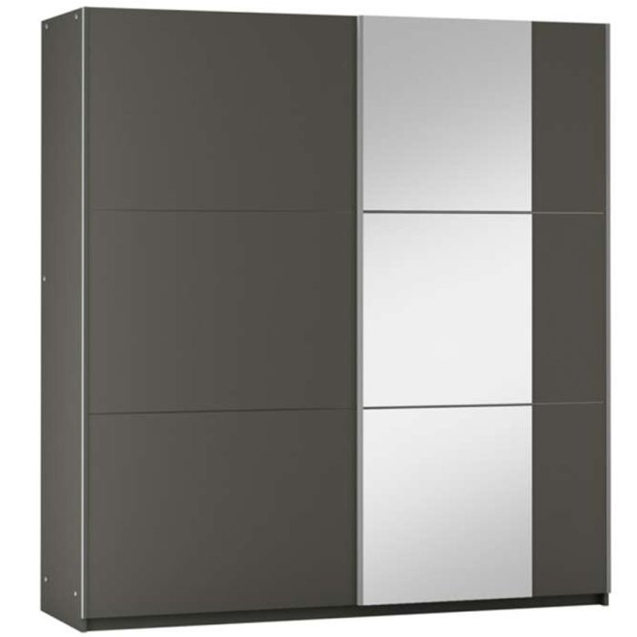 Oldham Sliding Mirror 2 Door 150cm Wardrobe - Grey