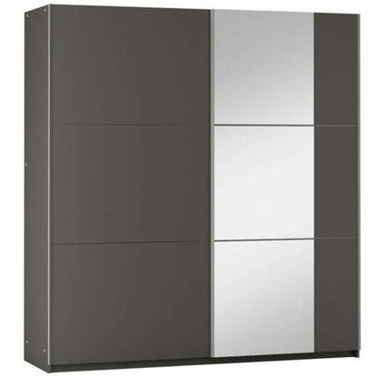 Oldham Sliding Mirror 2 Door 150cm Wardrobe - Grey