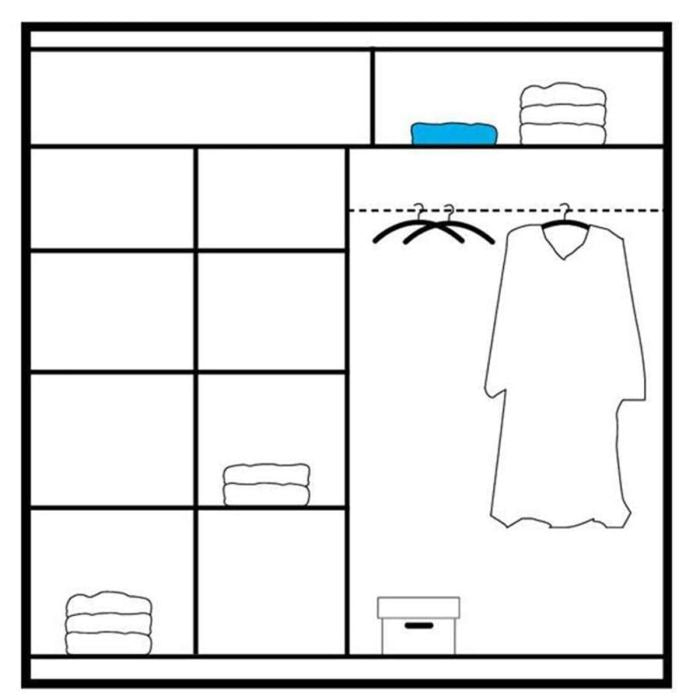 Kinross ii Sliding Door Squares Design 203cm Mirror Wardrobe - Graphite Grey