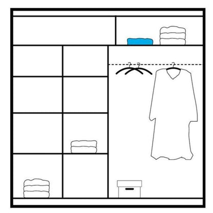 Havant Sliding 2 Door 203cm Wardrobe with Slanted Mirror - Oak Wotan