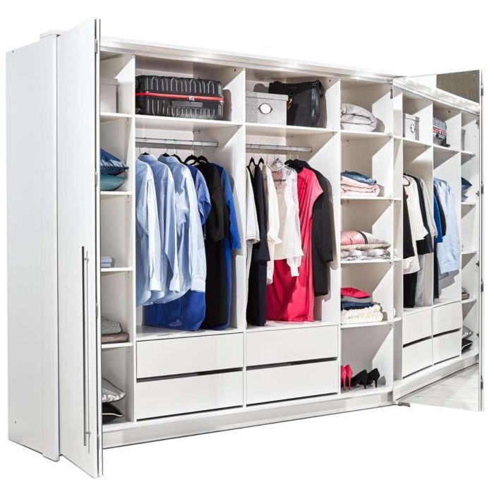 Kirklees Swinging 3 Door Wardrobe with Mirror - 256 White