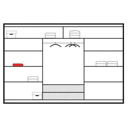 Windsor Grey & Oak Canyon Mirrored Sliding 3 Door Wardrobe | 250cm | Contemporary Contrast | Furco