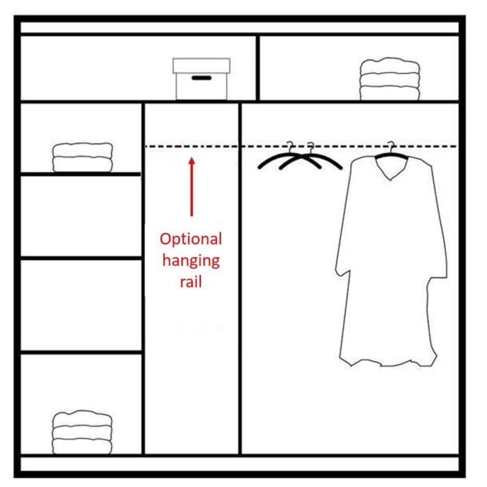 Highland Sliding 2 Door Mirrored 203cm Wardrobe - White