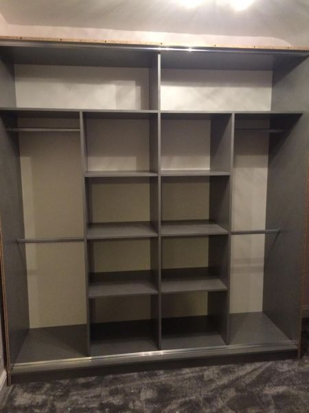 FURCO | Circolo Sliding 2 Door Wardrobe | Integrated Mirror | Sleek Black Finish | Contemporary & Functional