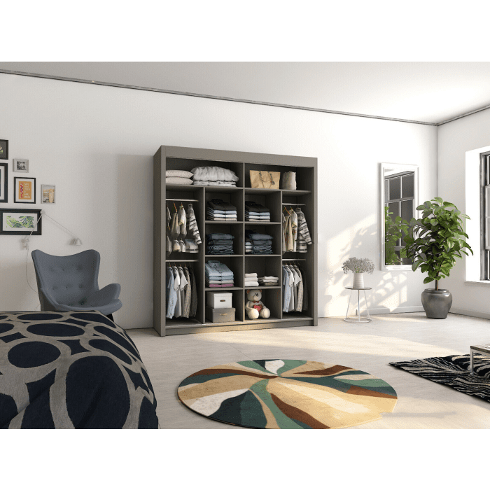 Full Mirrored White Sliding 2 Door Wardrobe - 4 Sizes