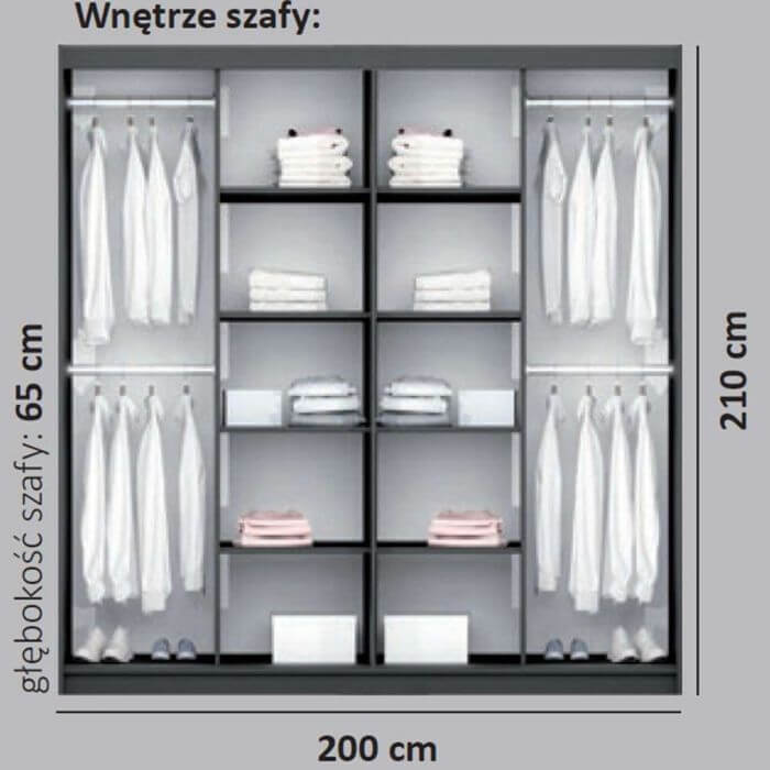 Lothian 2 Sliding Door 200cm Wardrobe with Mirror - Oak Wotan