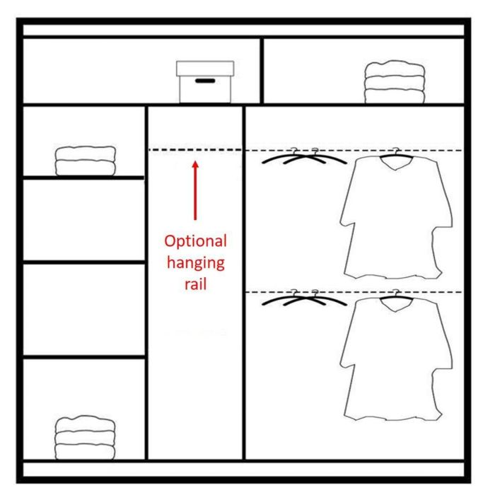 Highland Sliding 2 Door Mirrored 203cm Wardrobe - White
